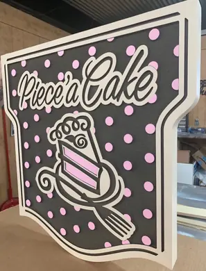 Hanging dimensional café sign